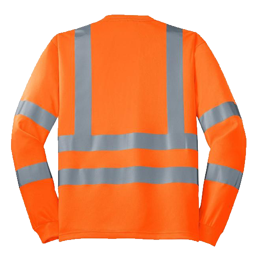 ANSI Class 2 Safety Orange Long Sleeve Shirt